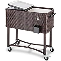 blumfeldt Springbreak Carro de Bebidas refrigerado 80l (Nevera 80l ratán- Camarera Catering Ideal terraza jardín Eventos…